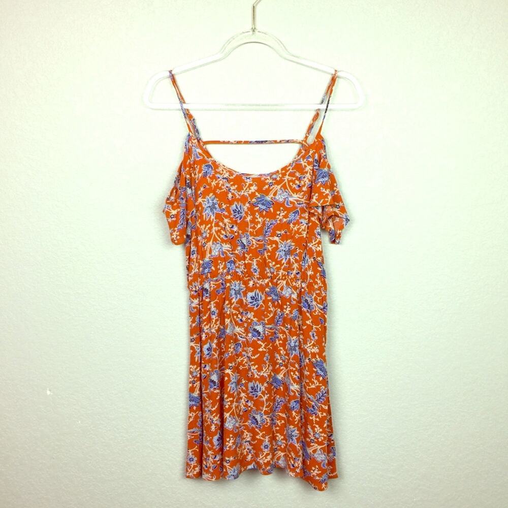 BNWT! FOREVER 21 Orange & Blue Floral Dress Sz S